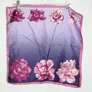 Joop! Abstract Floral Square Scarf Blue Purple Pink 18.5"